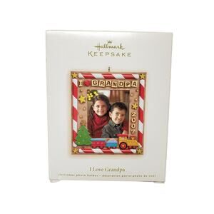 Hallmark Keepsake I Love Grandpa Christmas Photo Holder Ornament Picture Frame